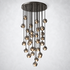 Meridian Smoke Crystal Cluster Chandelier 30"