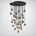 Meridian Smoke Crystal Cluster Chandelier 40"