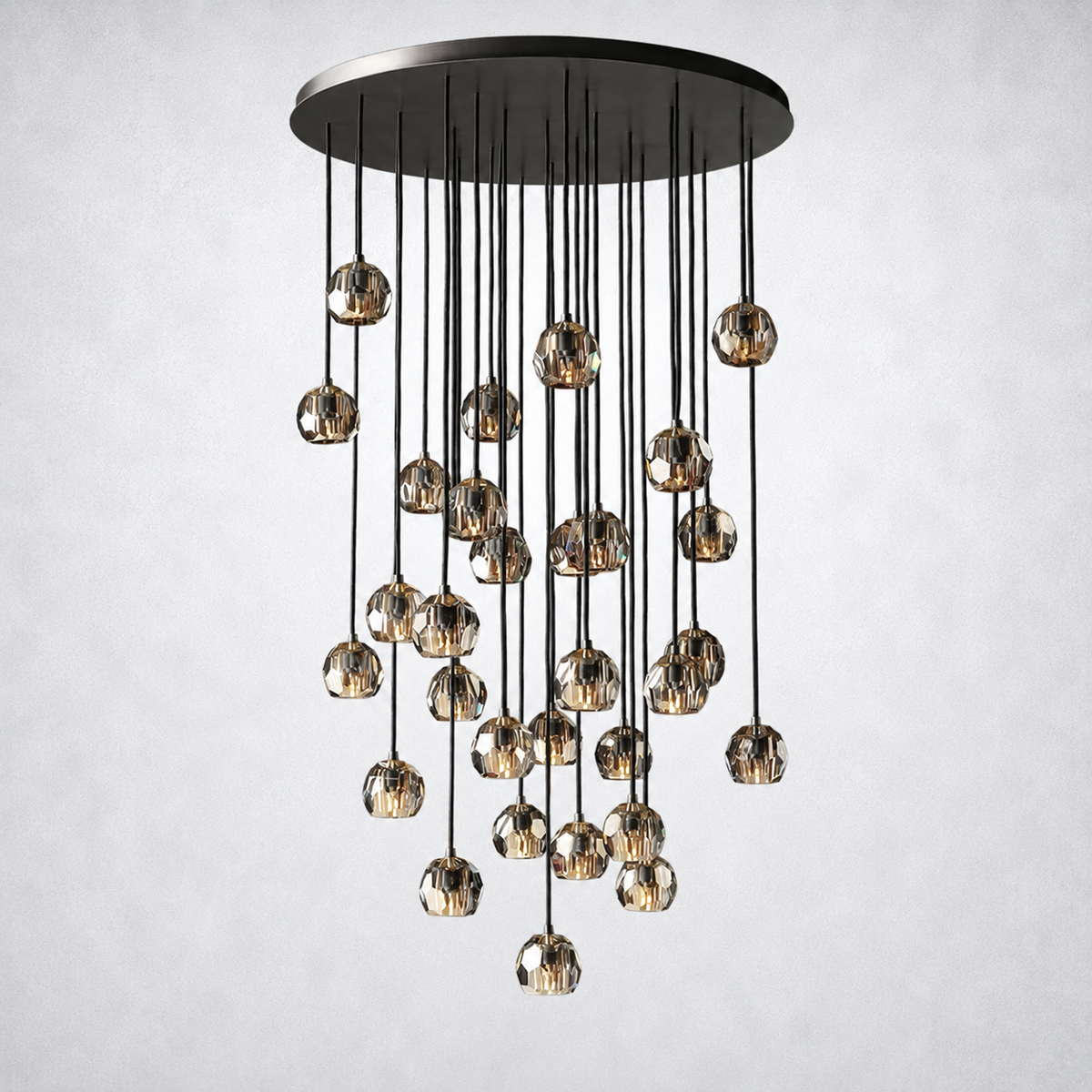 Meridian Smoke Crystal Cluster Chandelier 40"