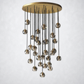 Meridian Smoke Crystal Cluster Chandelier 40"