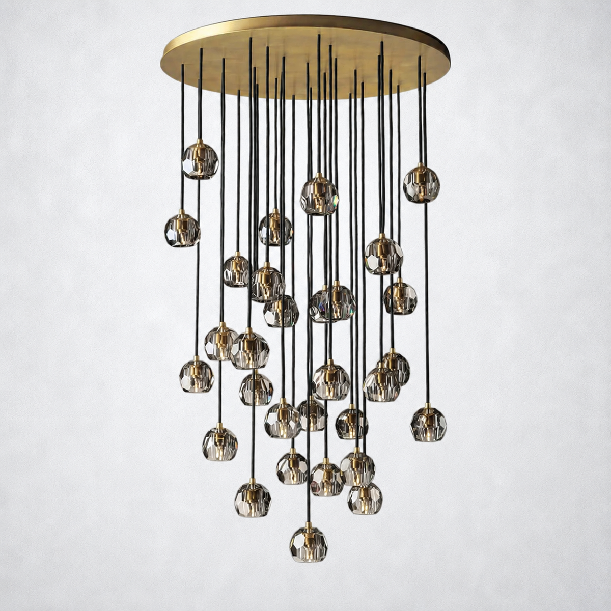 Meridian Smoke Crystal Cluster Chandelier 40"