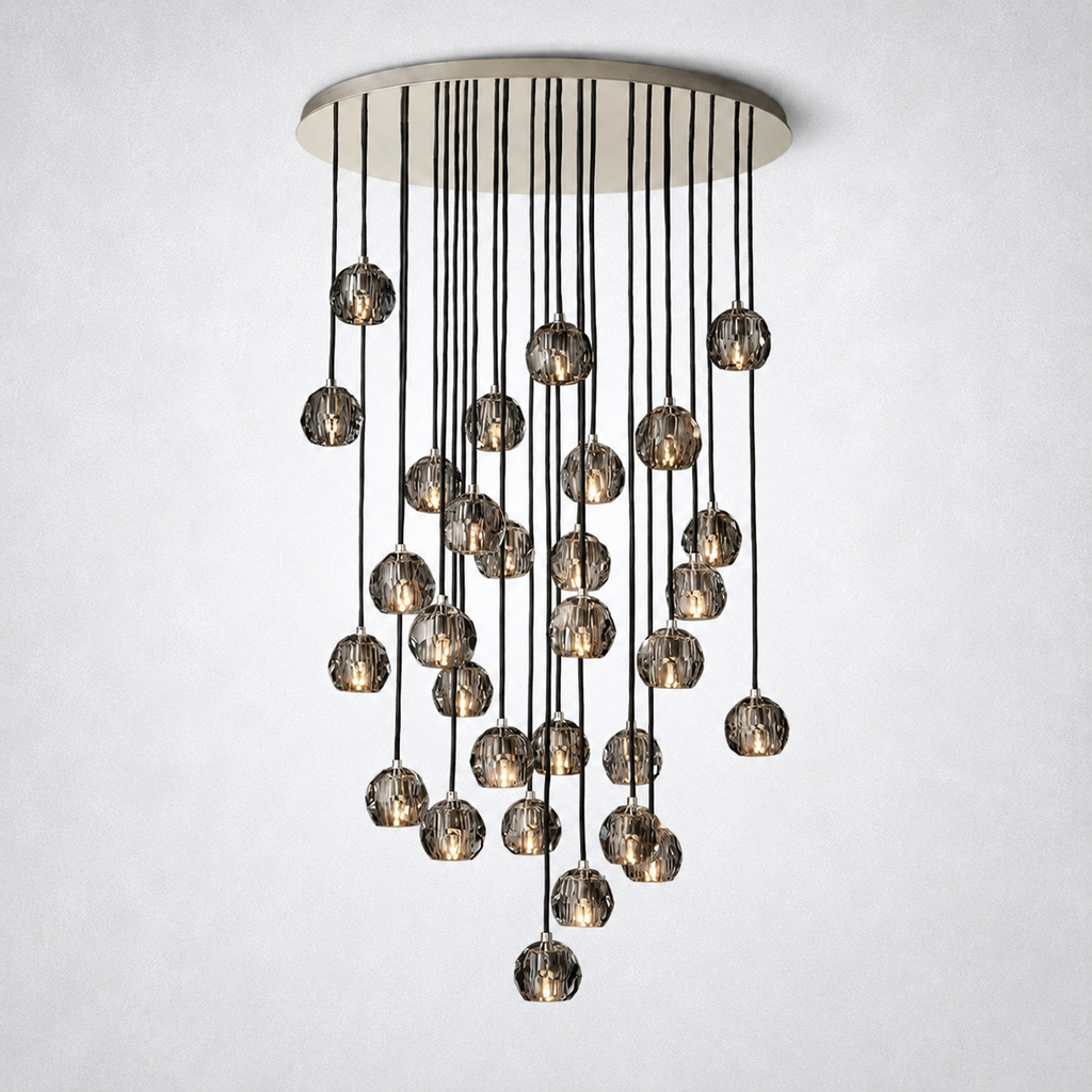 Meridian Smoke Crystal Cluster Chandelier 40"