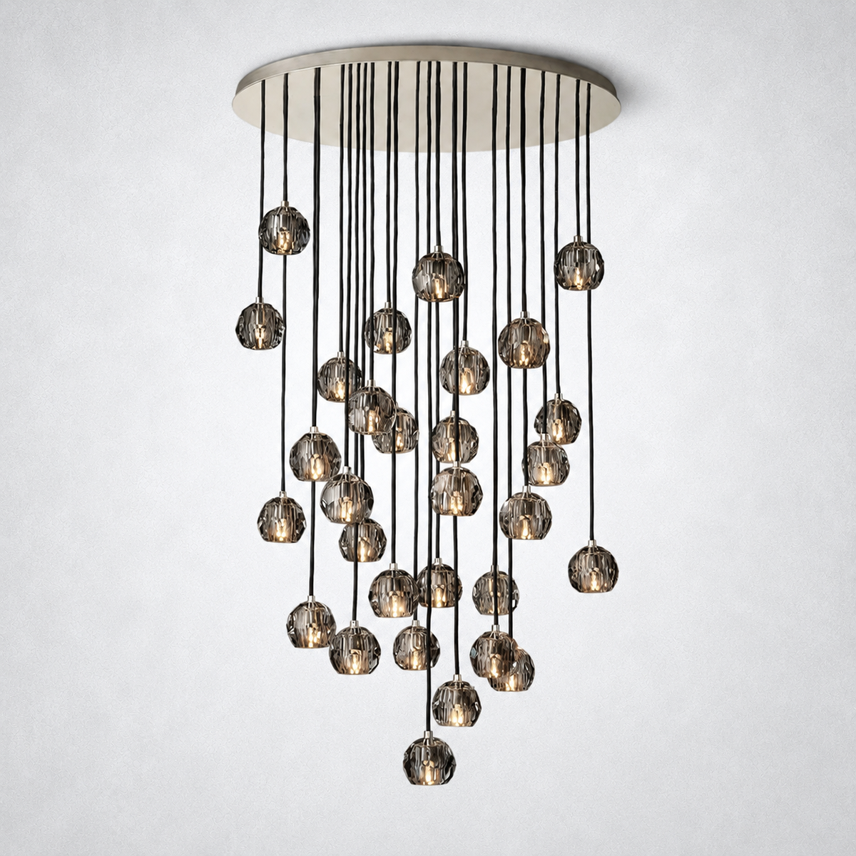 Meridian Smoke Crystal Cluster Chandelier 40"