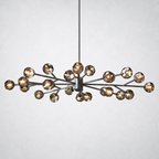 Meridian Smoke Crystal Oval Chandelier 72"