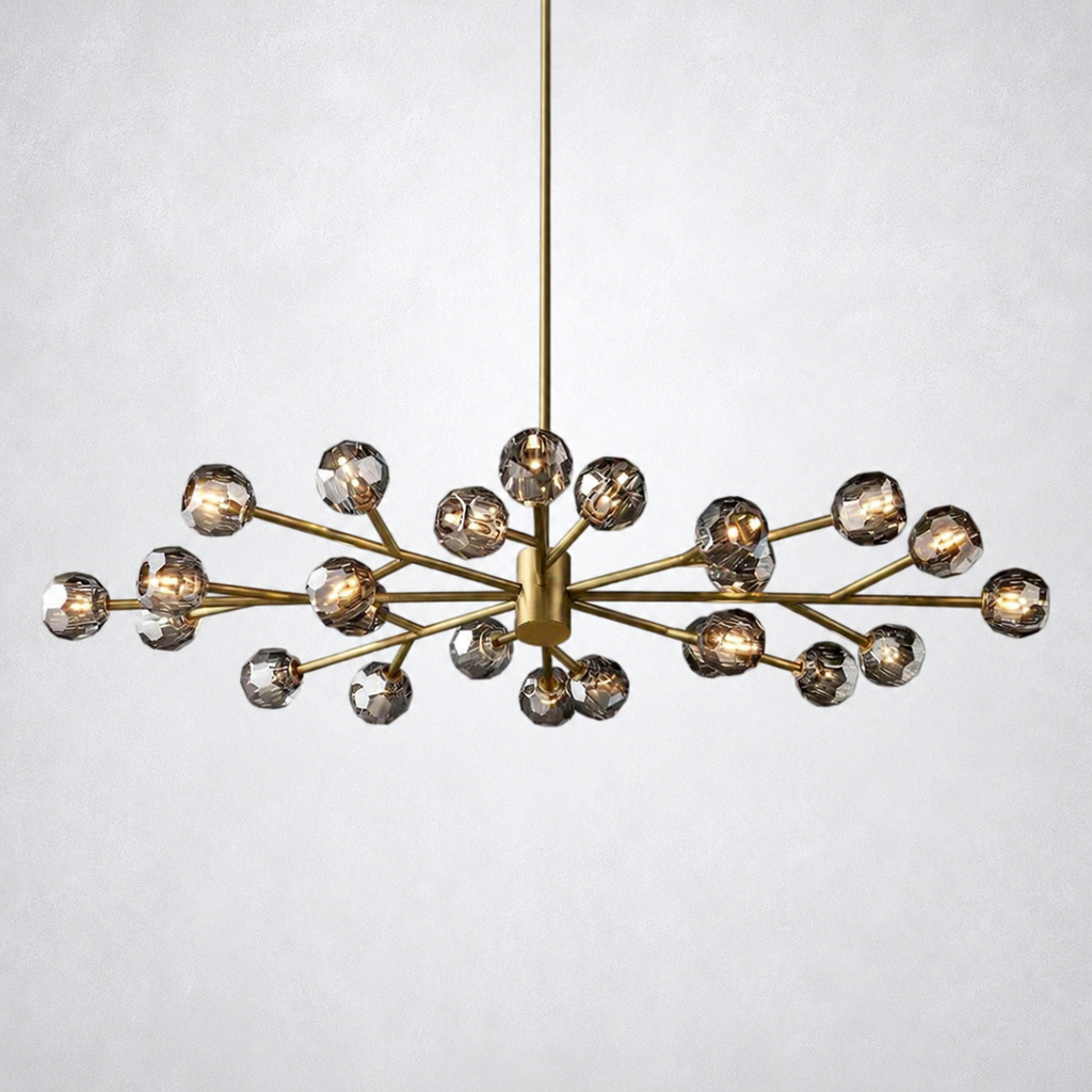 Meridian Smoke Crystal Oval Chandelier 72"
