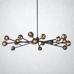 Meridian Smoke Crystal Round Chandelier 72"