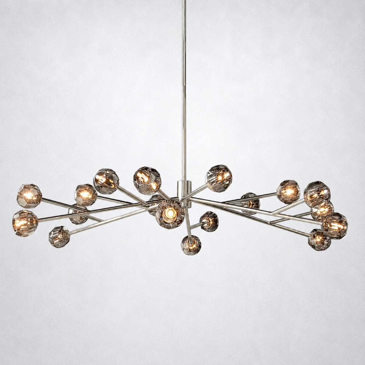 Meridian Smoke Crystal Round Chandelier 72"