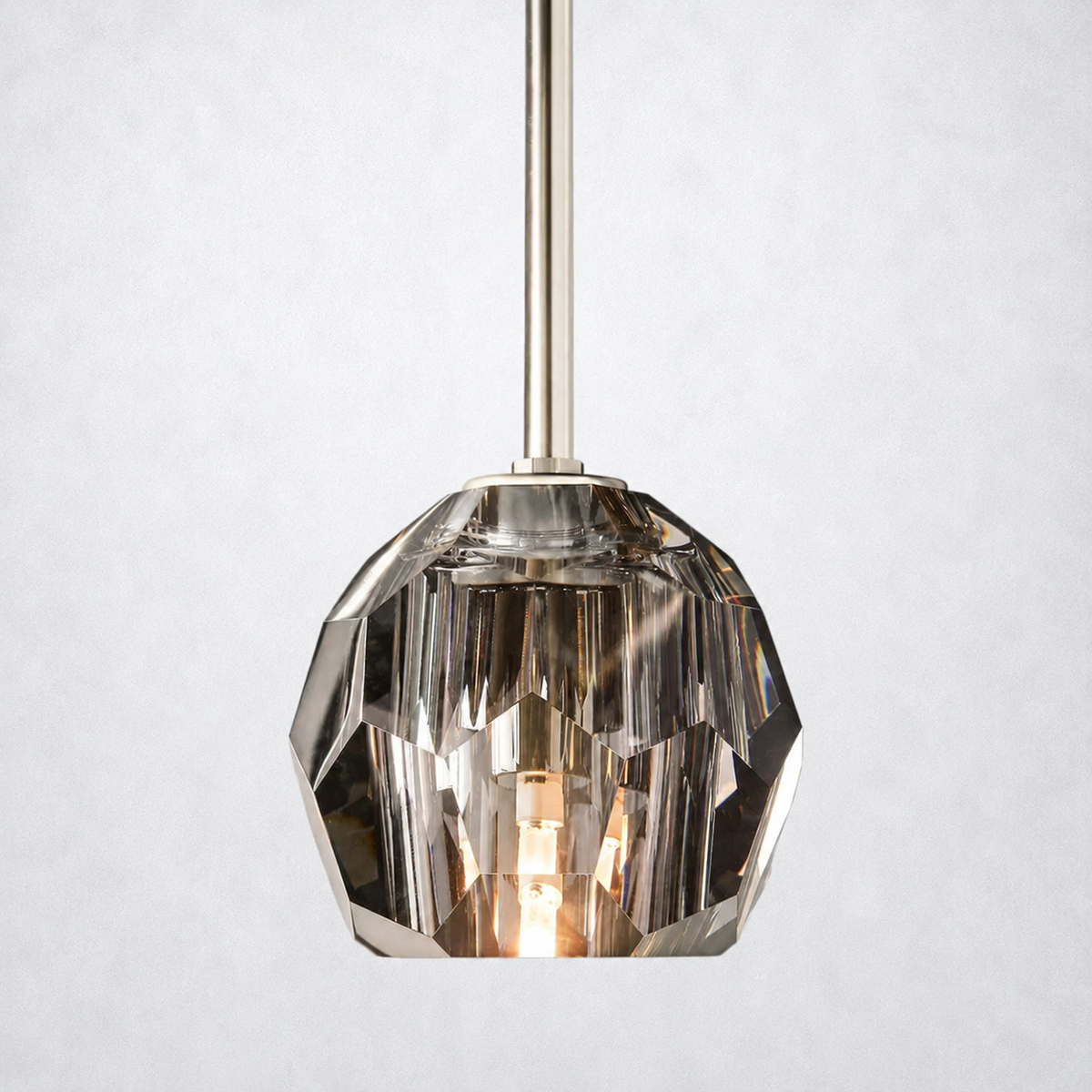 Meridian Smoke Cristal Glass Rod Pendant