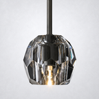 Meridian Smoke Cristal Glass Rod Pendant