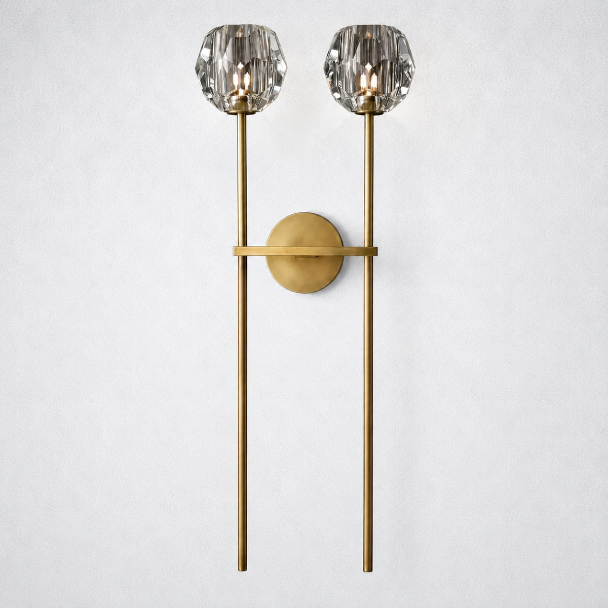 Meridian Clear Crystal Grand Double Sconce 28''