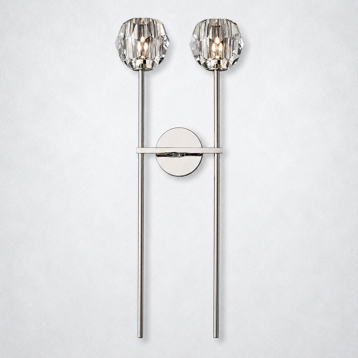 Meridian Clear Crystal Grand Double Sconce 28''
