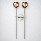 Meridian Smoke Crystal Grand Double Sconce 28''