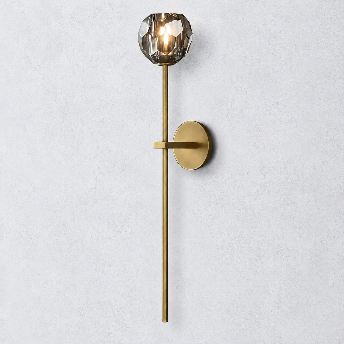 Meridian Smoke Crystal Grand Wall Sconce