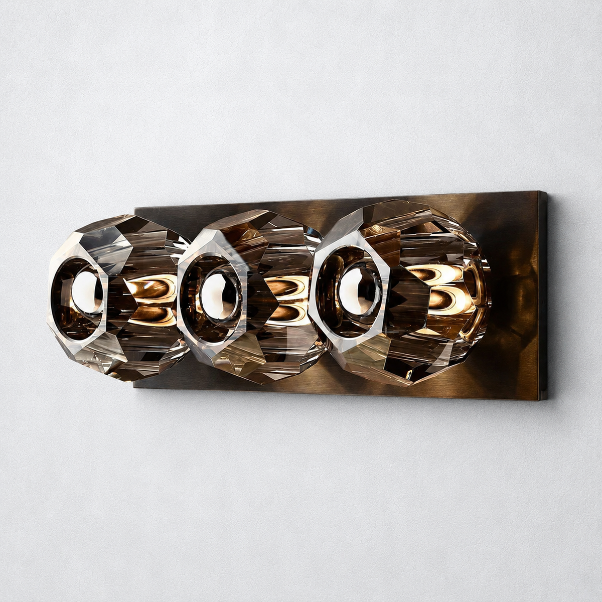 Meridian Smoke Glass Linear Wall Sconce 3-lights