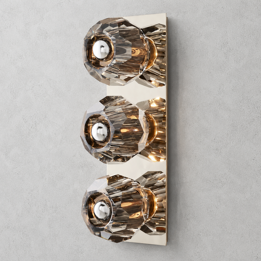 Meridian Smoke Glass Linear Wall Sconce 3-lights