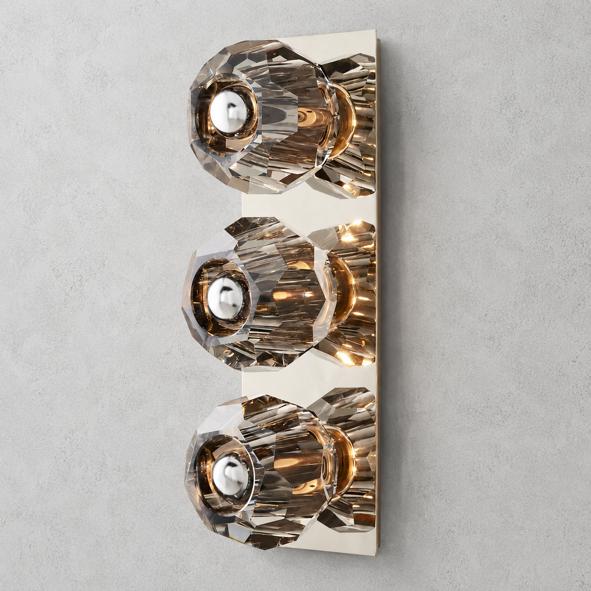 Meridian Smoke Glass Linear Wall Sconce 3-lights