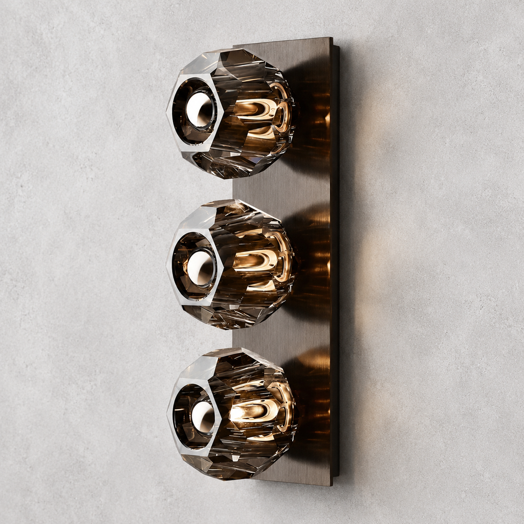 Meridian Smoke Glass Linear Wall Sconce 3-lights