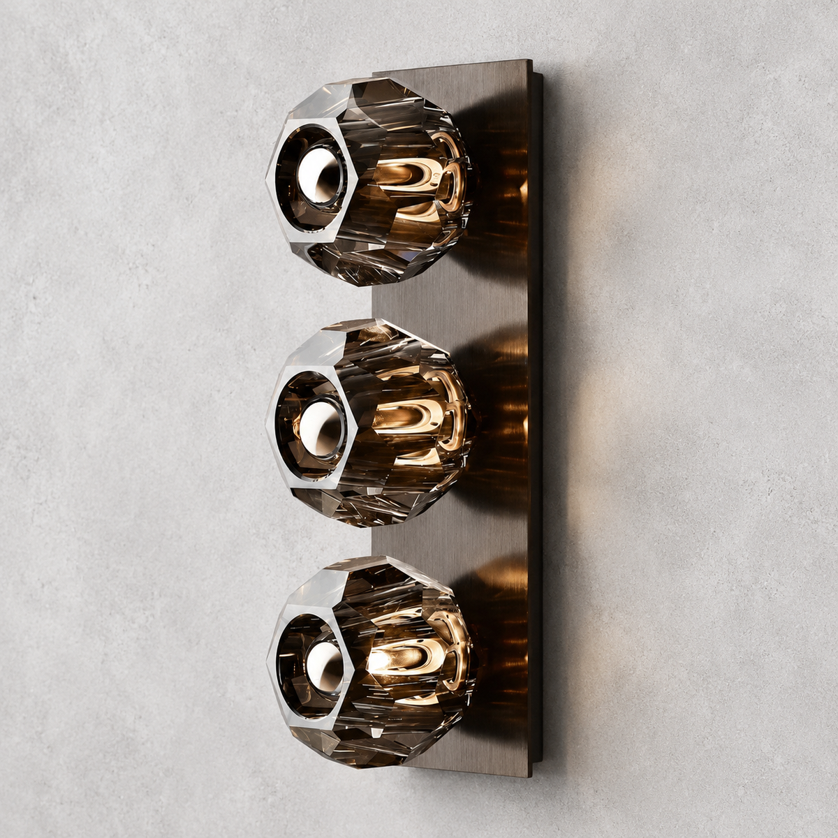 Meridian Smoke Glass Linear Wall Sconce 3-lights