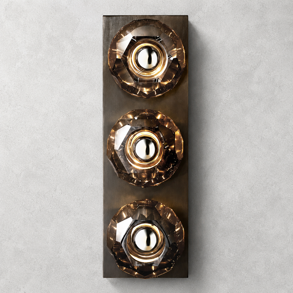 Meridian Smoke Glass Linear Wall Sconce 3-lights
