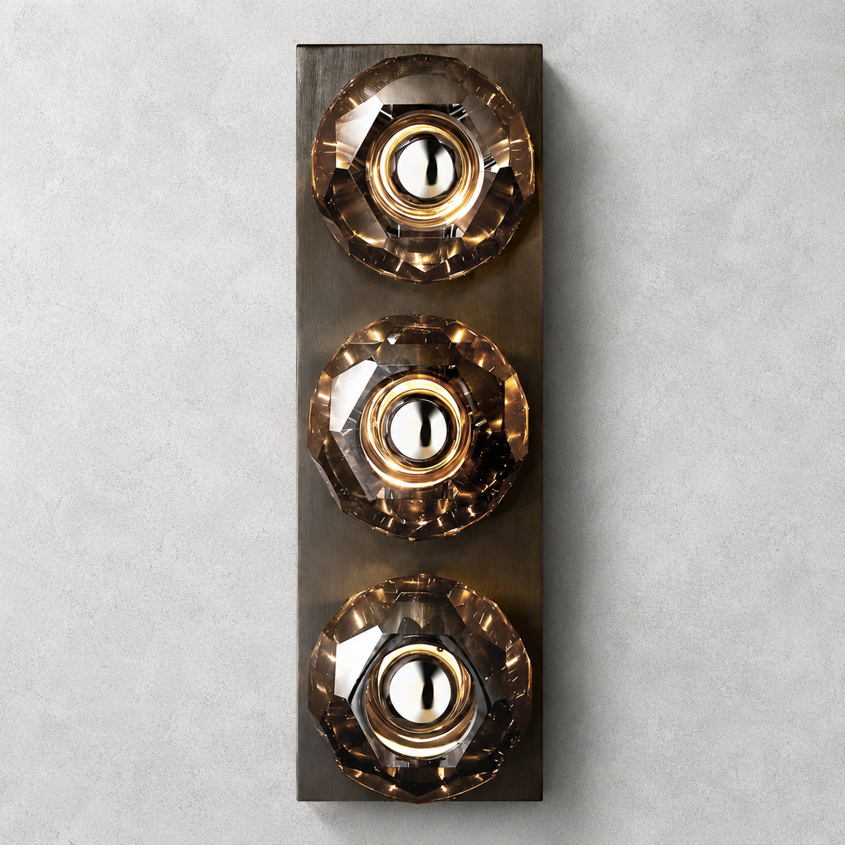 Meridian Smoke Glass Linear Wall Sconce 3-lights