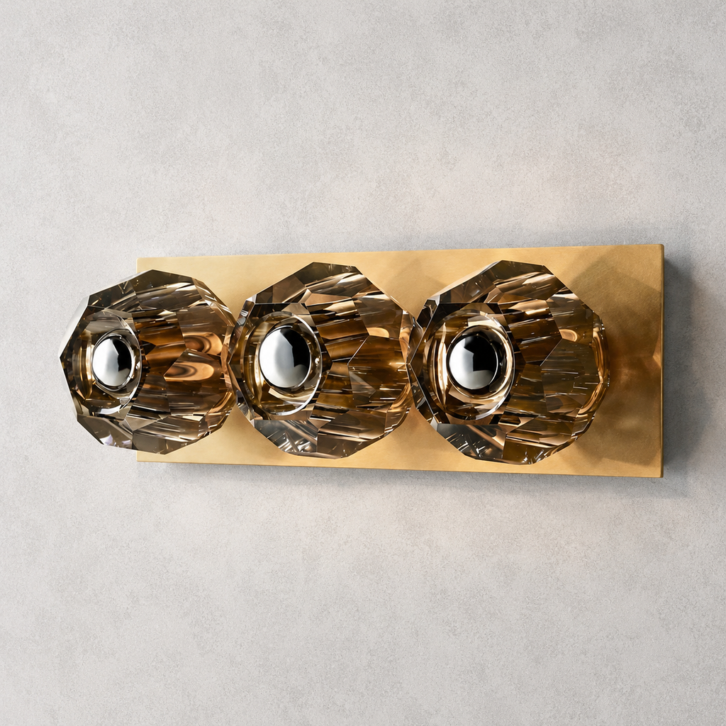 Meridian Smoke Glass Linear Wall Sconce 3-lights