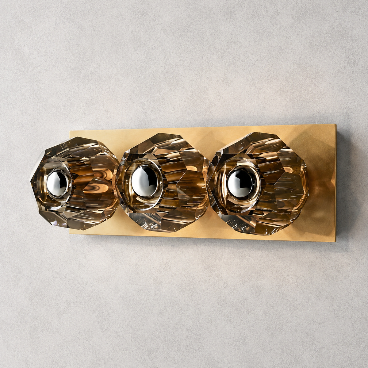 Meridian Smoke Glass Linear Wall Sconce 3-lights