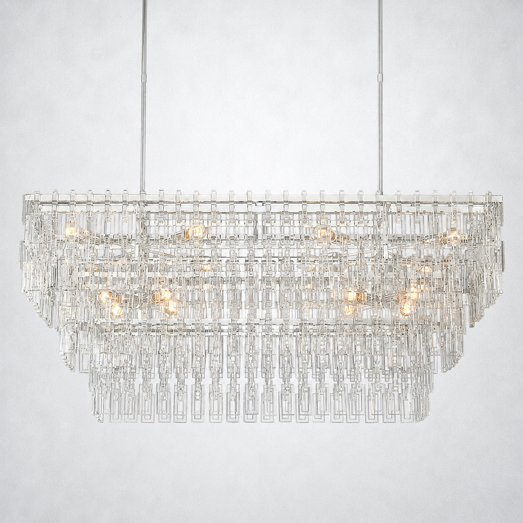 Riviera 3-Tier Rectangle Chandelier 60"