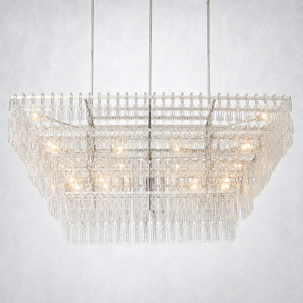 Riviera 4-Tier Rectangle Chandelier 72"