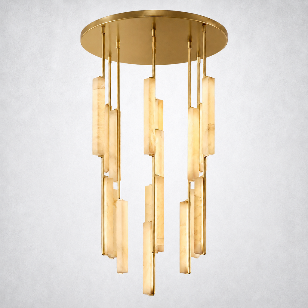 Sterling Alabaster Round Chandelier 40"