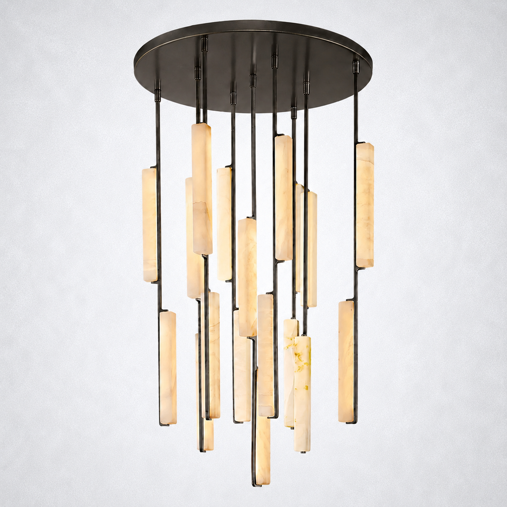 Sterling Alabaster Round Chandelier 40"