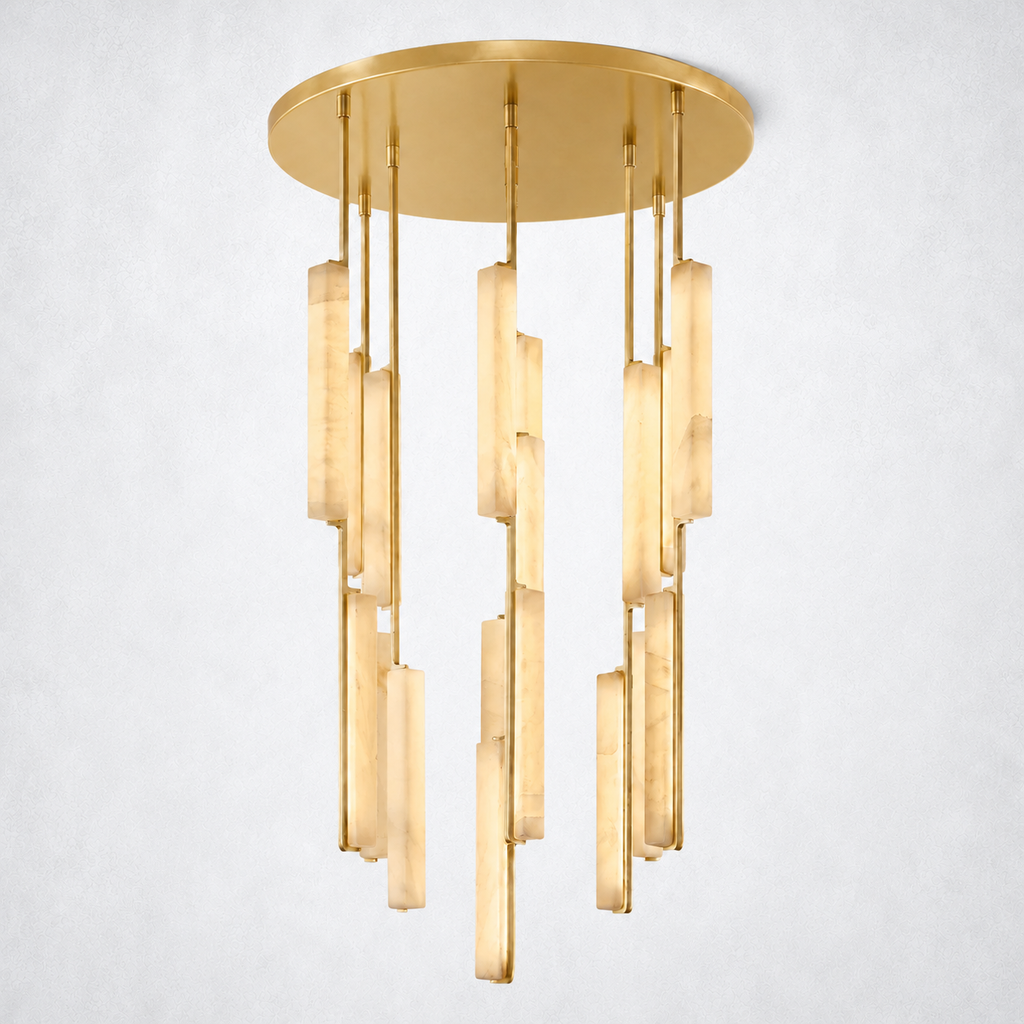 Sterling Alabaster Round Chandelier 40"