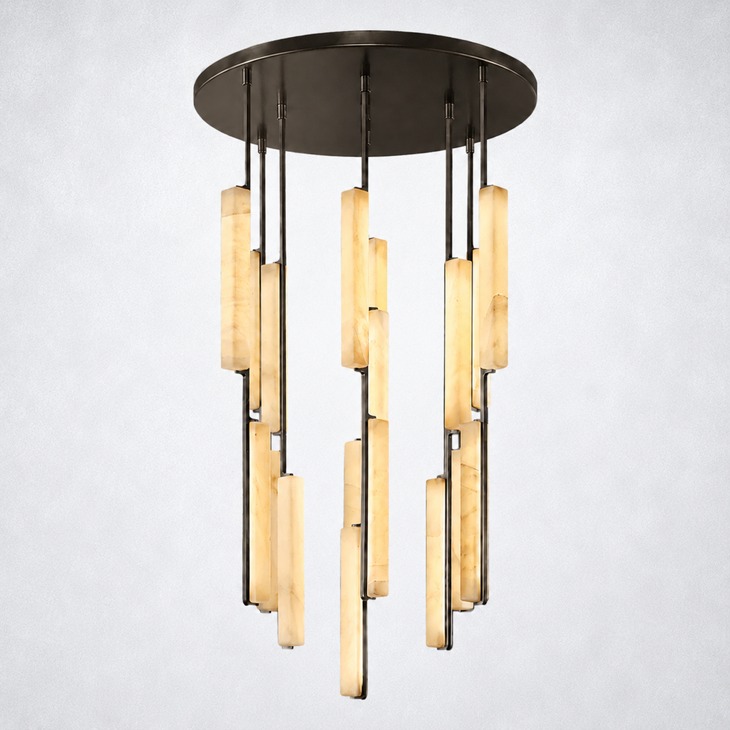 Sterling Alabaster Round Chandelier 40"