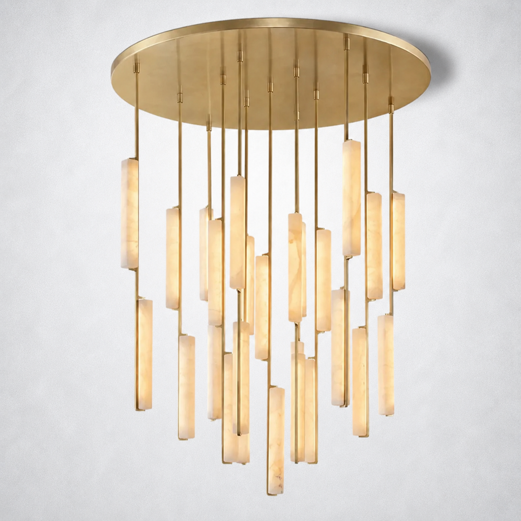 Sterling Alabaster Round Chandelier 56"