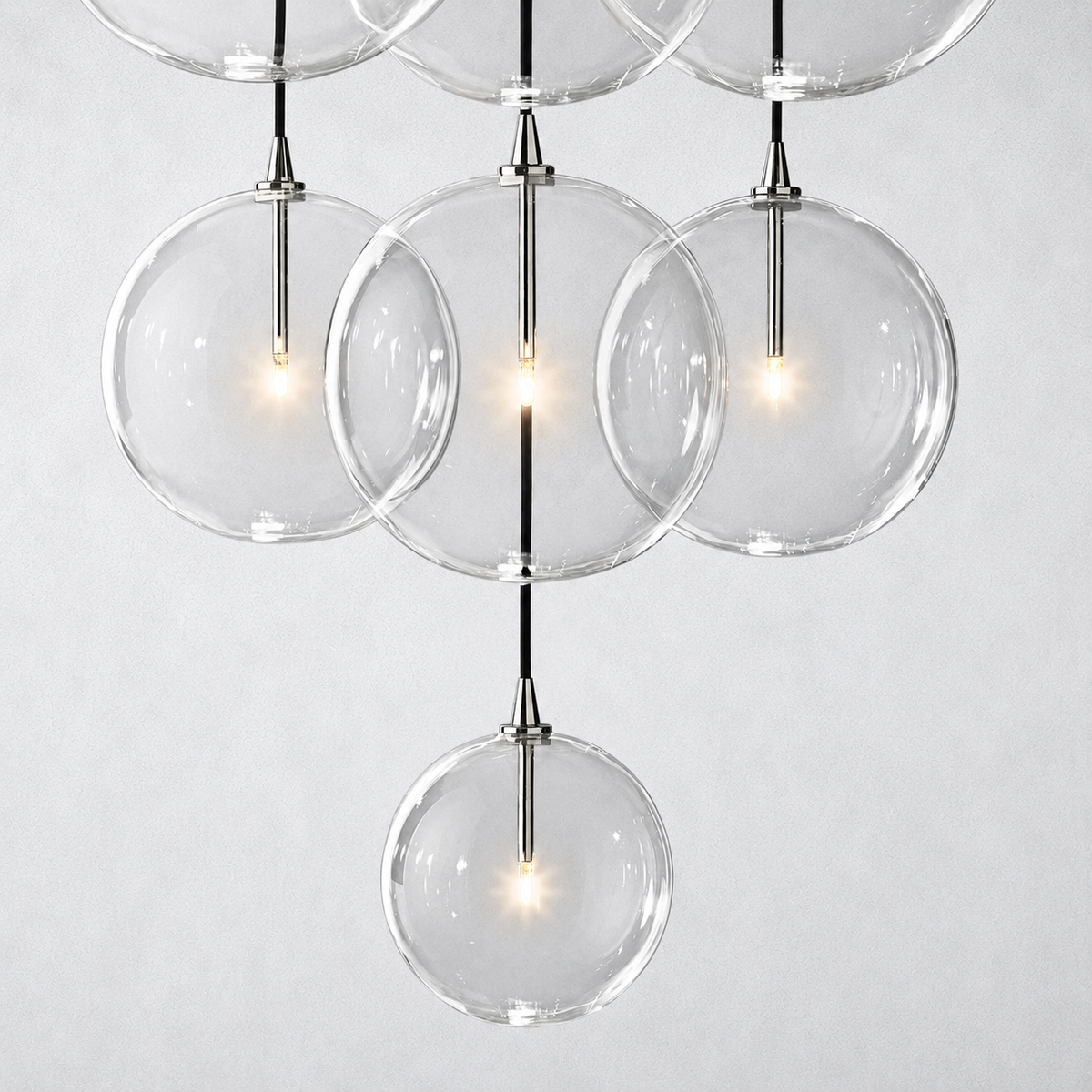 Quintara Glass Globe Cluster Chandelier 44''