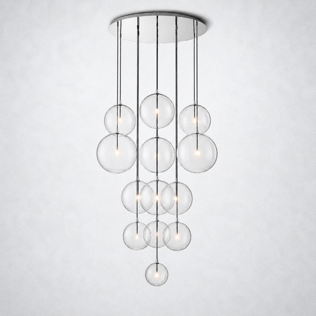 Quintara Glass Globe Cluster Chandelier 44''