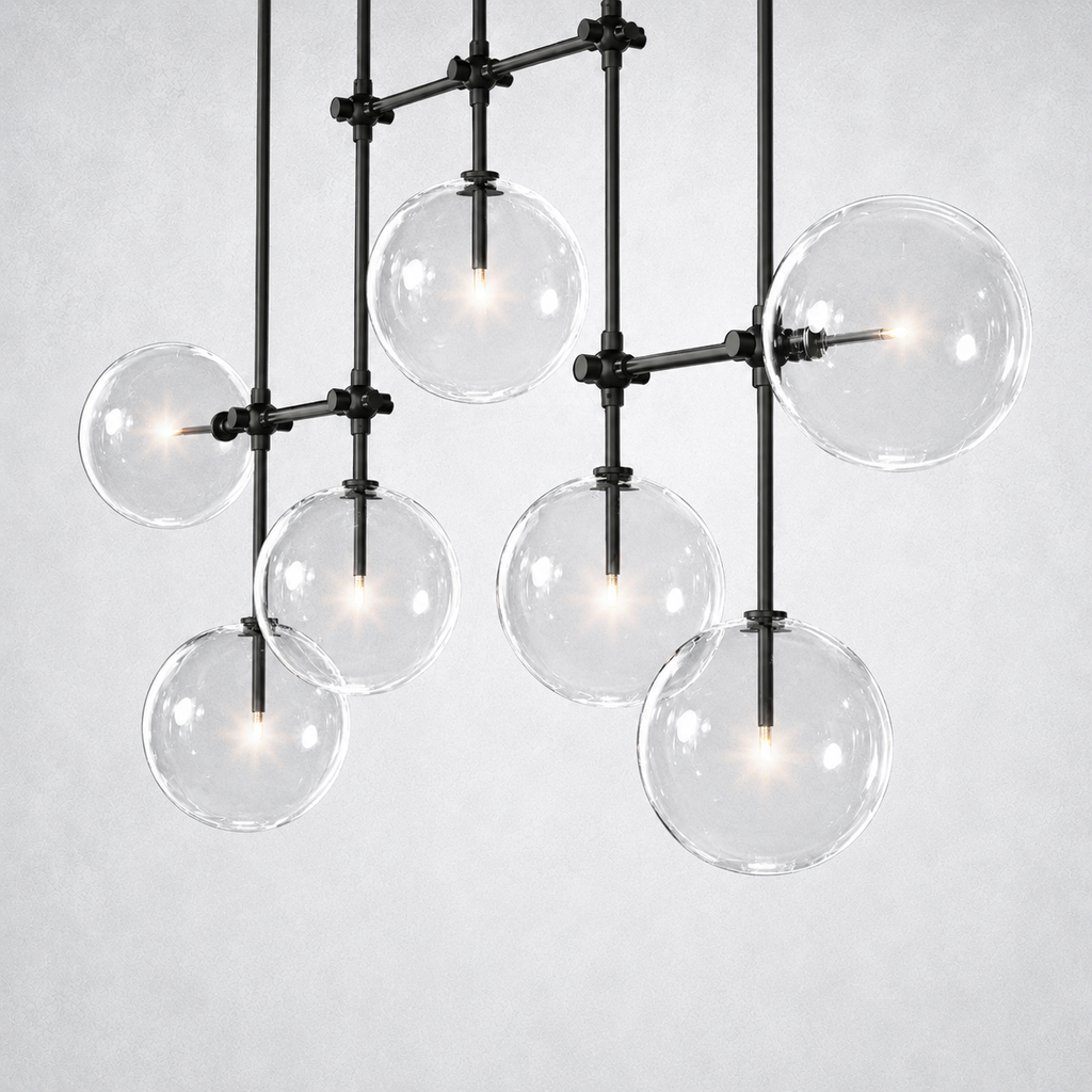 Quintara Glass Globe Linear Chandelier 60''