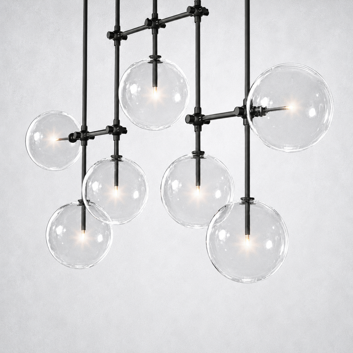 Quintara Glass Globe Linear Chandelier 60''