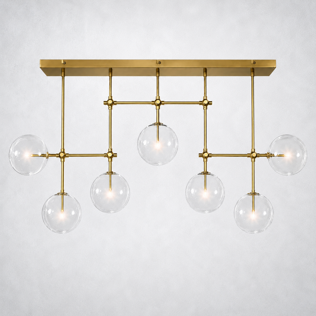 Quintara Glass Globe Linear Chandelier 60''