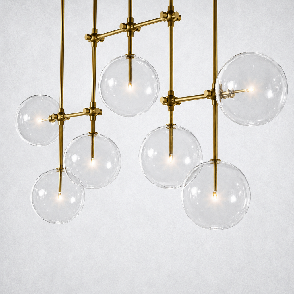 Quintara Glass Globe Linear Chandelier 60''