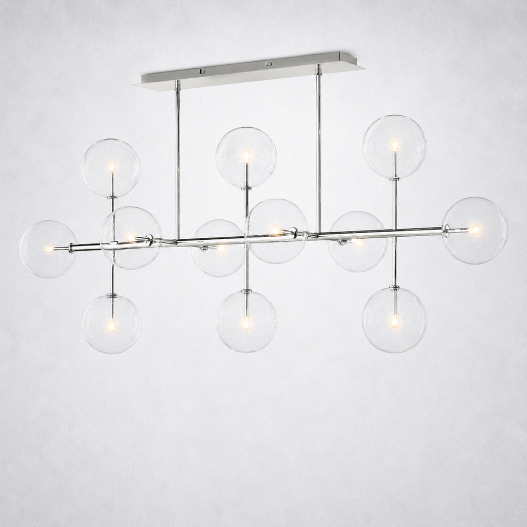 Quintara Glass Globe Linear Chandelier 72''