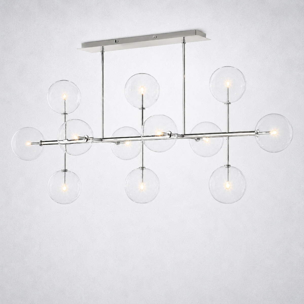 Quintara Glass Globe Linear Chandelier 72''