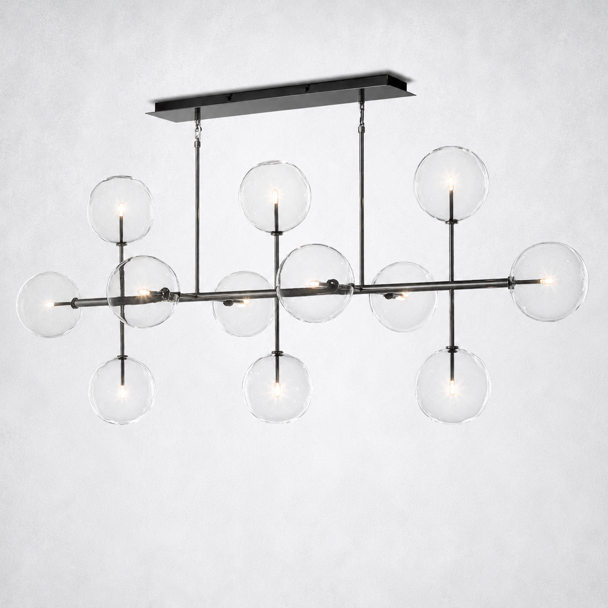 Quintara Glass Globe Linear Chandelier 72''