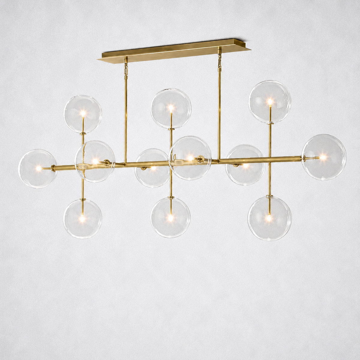 Quintara Glass Globe Linear Chandelier 72''