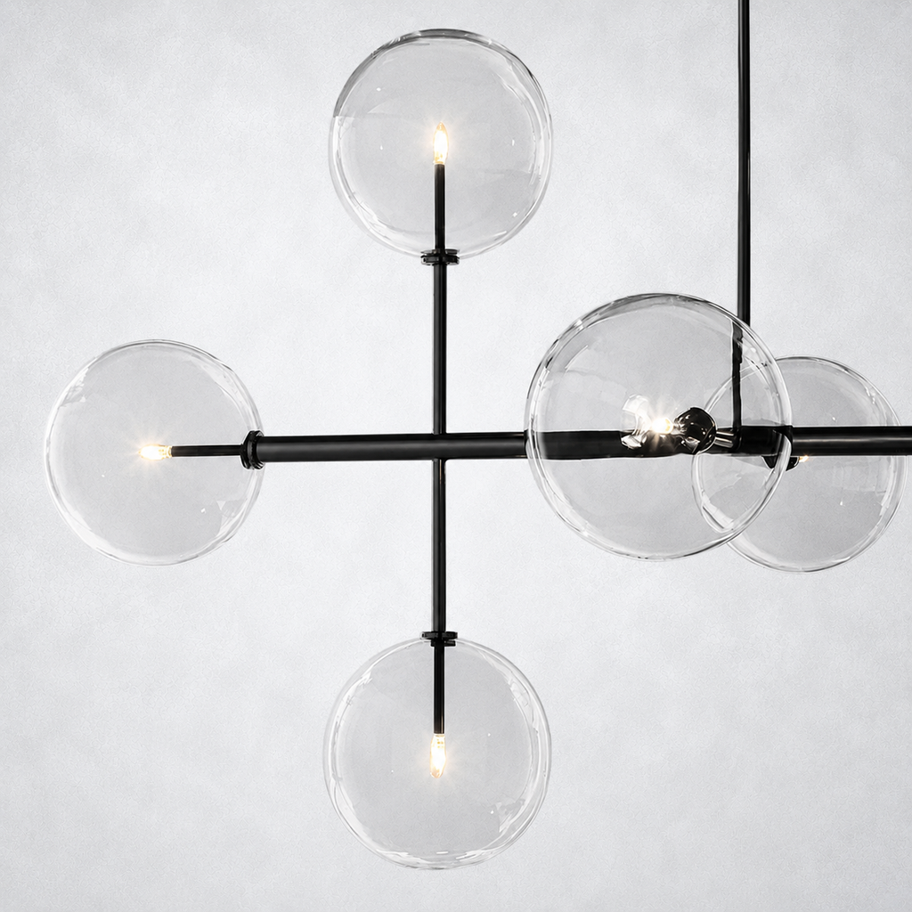 Quintara Glass Globe Linear Chandelier 72''