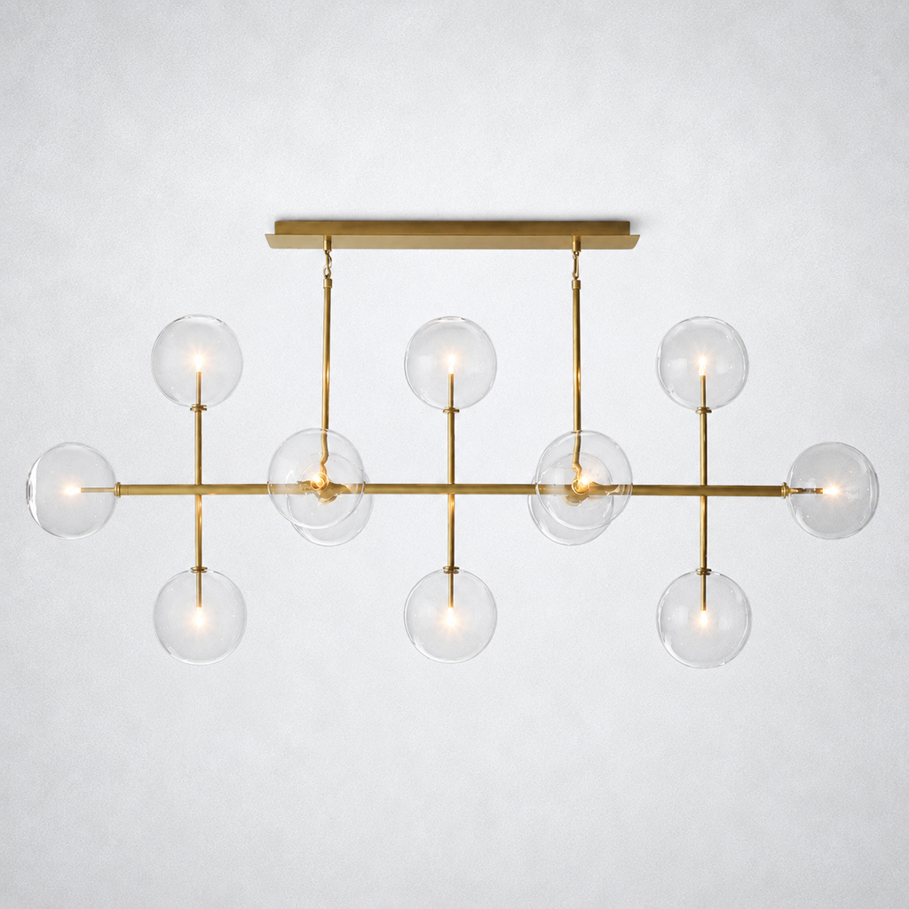Quintara Glass Globe Linear Chandelier 72''