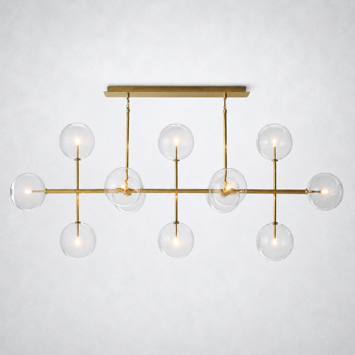 Quintara Glass Globe Linear Chandelier 72''