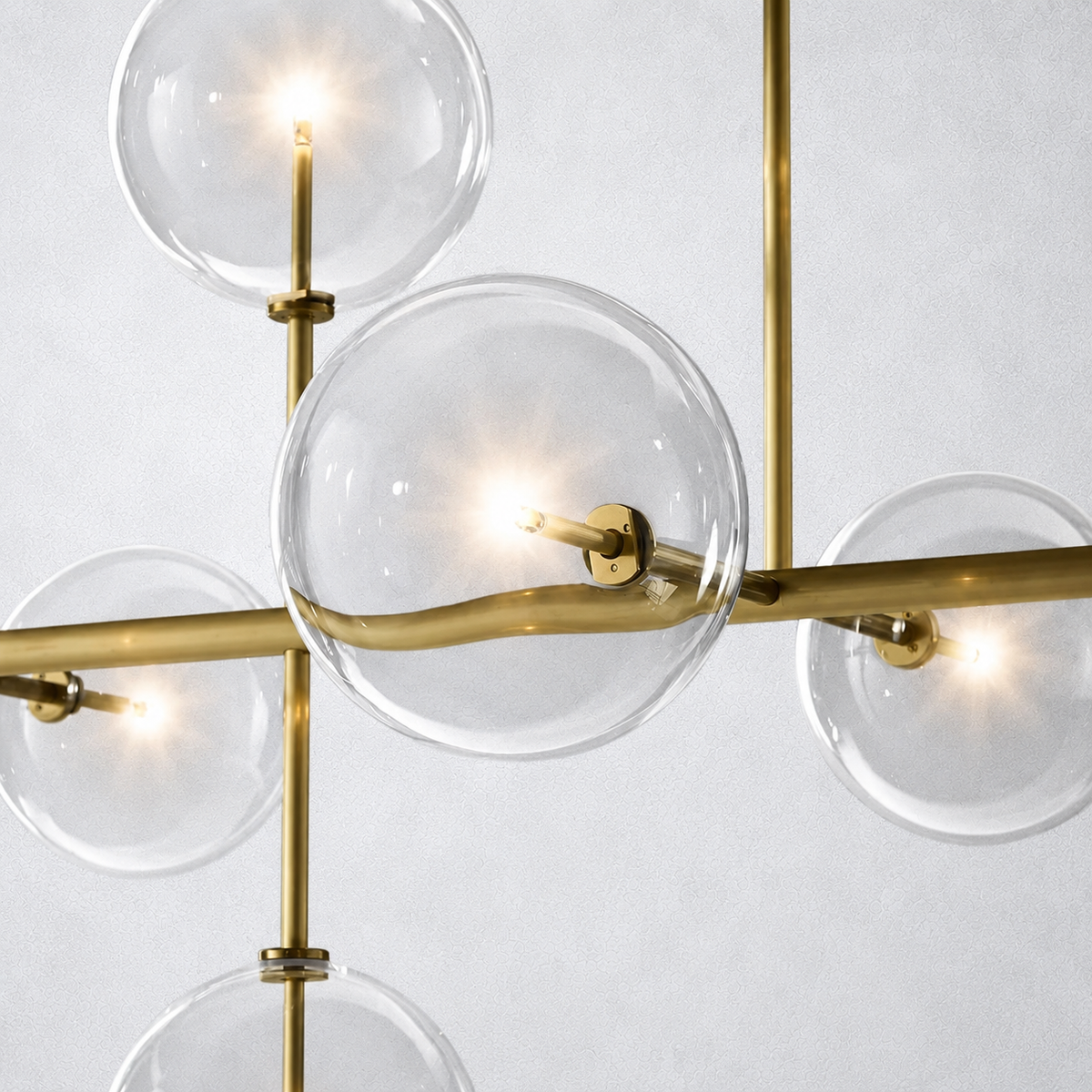 Quintara Glass Globe Linear Chandelier 72''