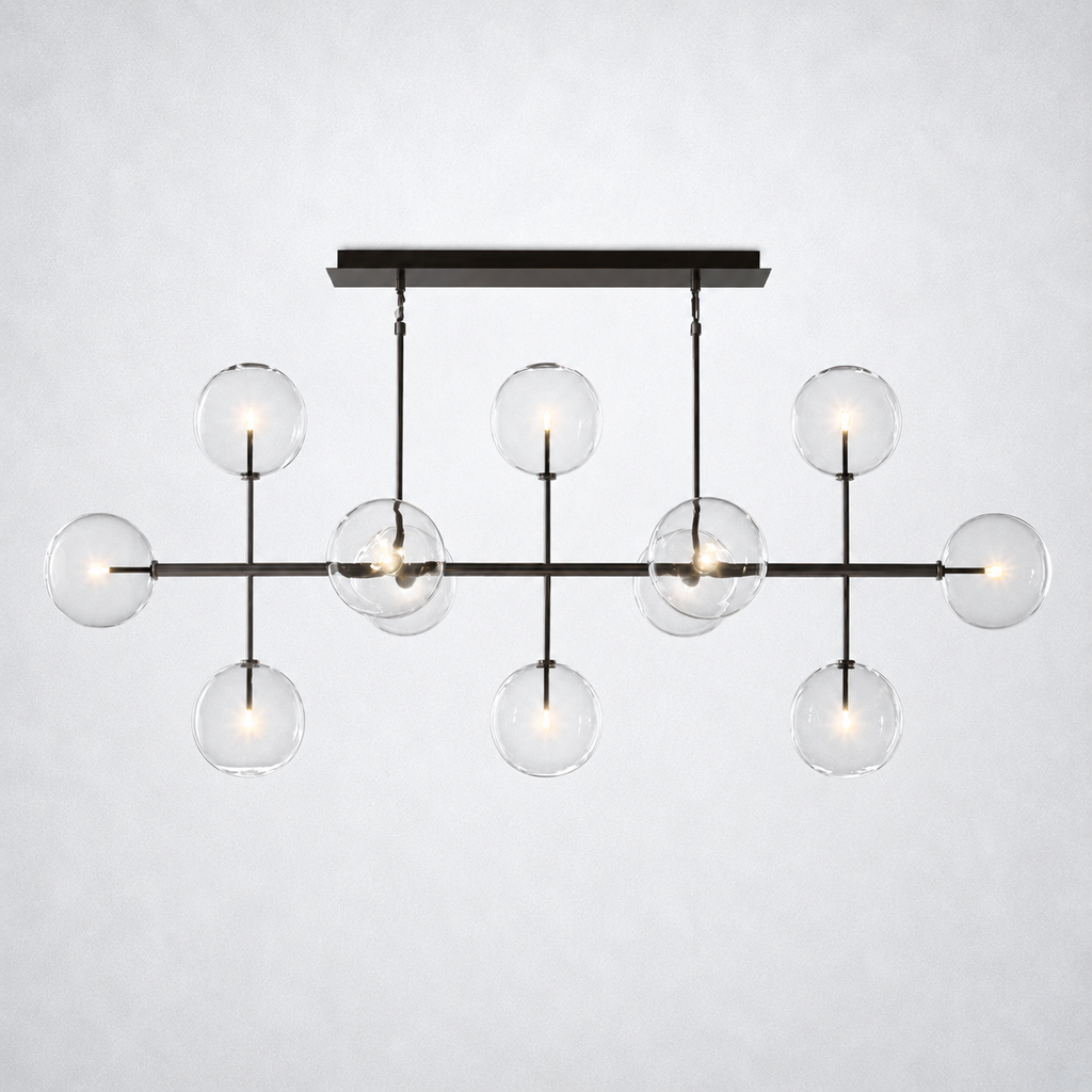 Quintara Glass Globe Linear Chandelier 72''