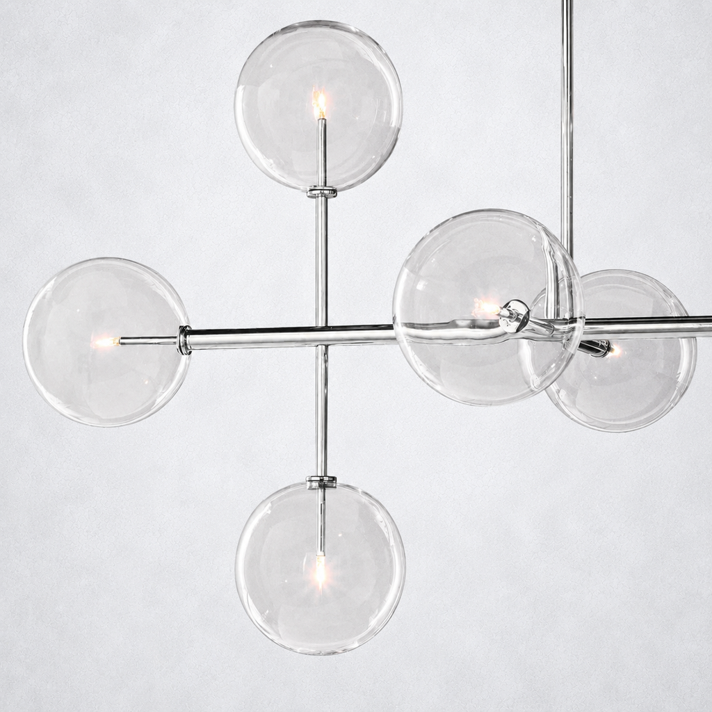 Quintara Glass Globe Linear Chandelier 72''