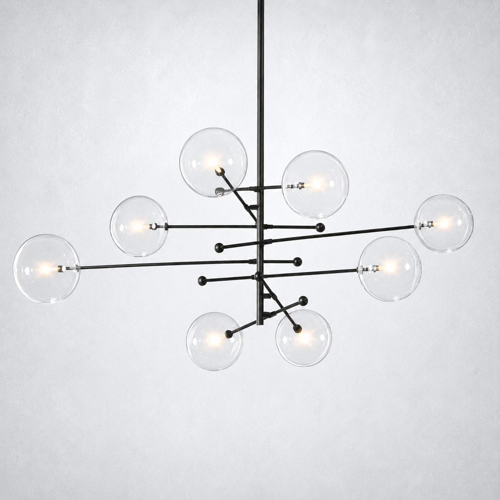 Quintara Glass Globe Pendant Chandelier 79''